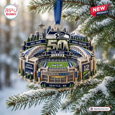 Seattle Seahawks 50th Anniversary Christmas Ornament