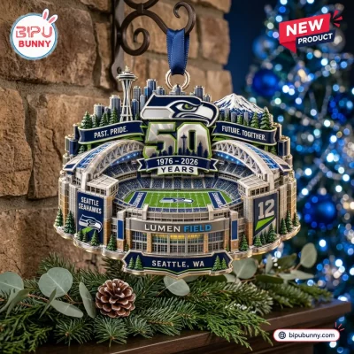 Seattle Seahawks 50th Anniversary Christmas Ornament