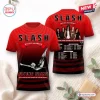 Front and back view of the Slash Flying Blind World Tour 2027 Red Shirt with diver and band graphics.