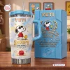 Front view of a light blue handle tumbler featuring a character graphic and matching box.