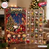 Front view of Snoopy Peanuts Gang 2026 Advent Calendar with numbered box and clear tray of character charms.