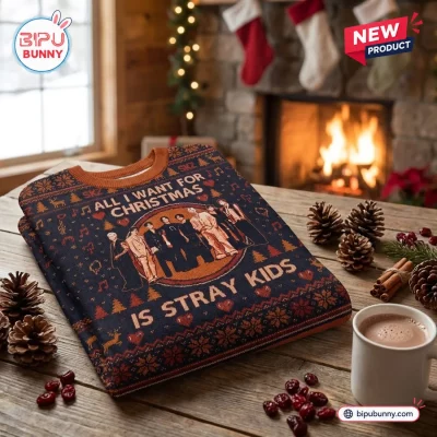 Stray Kids Christmas Custom Name Ugly Sweater