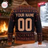 Back view of the Stray Kids Christmas Custom Name Ugly Sweater featuring personalized text and number 00.