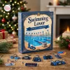 Front view of Swimming Lover Advent Calendar 2026 with pool graphics and charms.