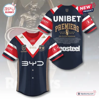 Sydney Roosters 2026 NRL Premiers Baseball Jersey