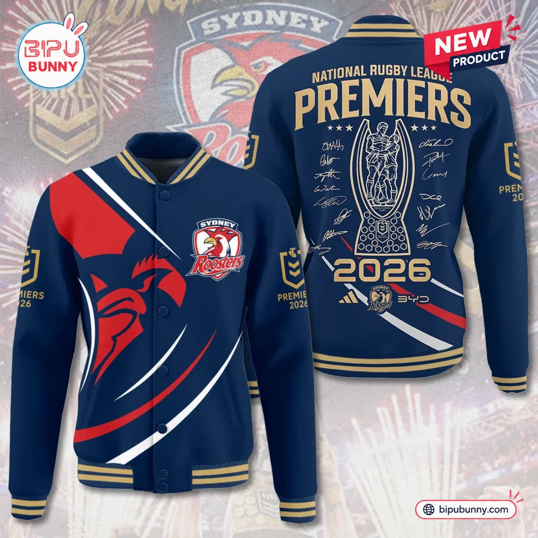 Sydney Roosters 2026 Premiers Varsity Jacket Sydney Roosters 2026 Premiers Varsity Jacket
