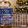 Front view of a Tennessee Titans advent calendar box with twenty-four figurine charms displayed on tiers.