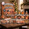 Front view of the Tennessee Volunteers advent calendar with 24 collectible figurines displayed on a holiday table.