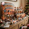 Tennessee Volunteers 135th Anniversary 1891 - 2026 Advent Calendar box displayed with miniature figurines on a holiday table.