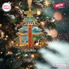Front view of The Beach Boys 65th Anniversary Christmas Ornament shaped like a tree with band graphics.