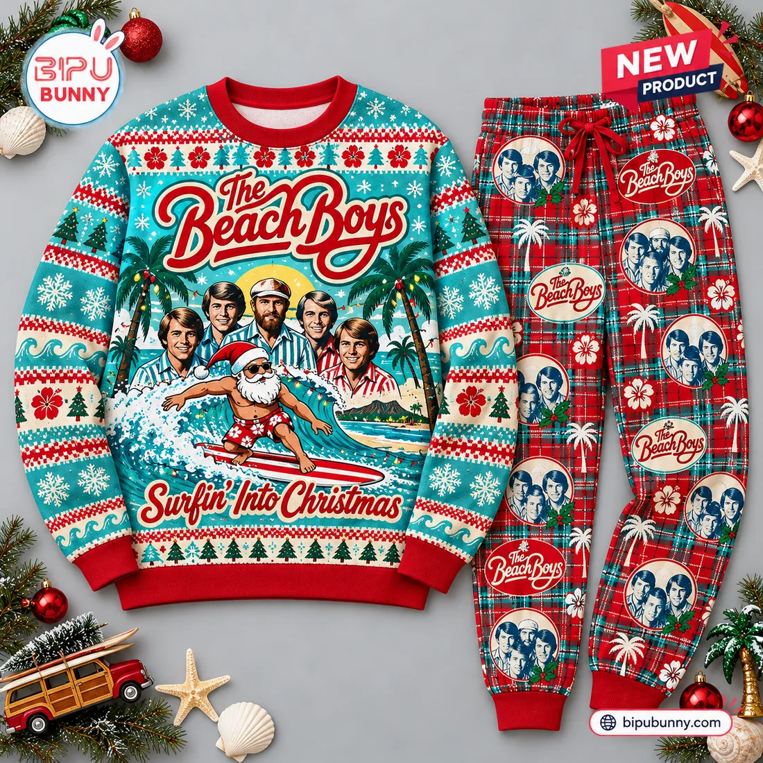 The Beach Boys Turquoise Christmas Sweater And Jogger Set The Beach Boys Turquoise Christmas Sweater And Jogger Set
