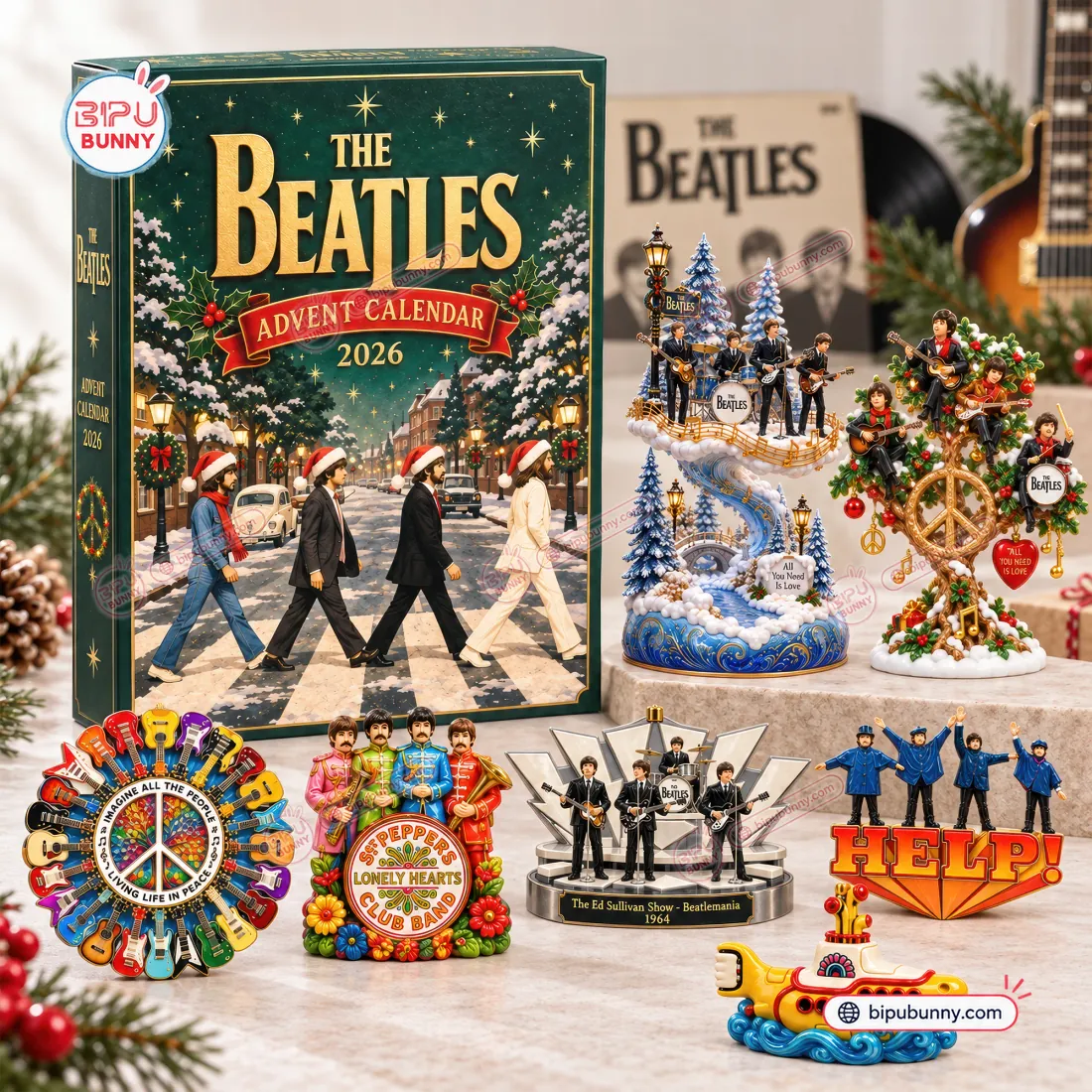 The Beatles Christmas Advent Calendar Box Ornament The Beatles Christmas Advent Calendar Box Ornament