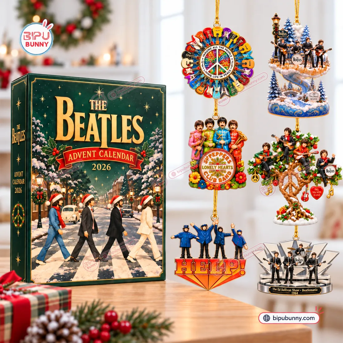 The Beatles Christmas Advent Calendar Box Ornament The Beatles Christmas Advent Calendar Box Ornament