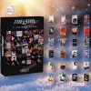 Front view of The Cure Cassette Tape Advent Calendar showing the box and twenty-four cassette tapes.