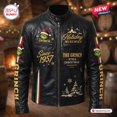 The Grinch Holiday Mischief Leather Jacket