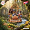 Front view of The Legend of Zelda 40th Anniversary 1986-2026 Ornament hanging outdoors.