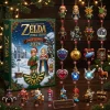 Front view of The Legend of Zelda Hyrule Legends 2026 Advent Calendar box alongside twenty-four numbered holiday ornaments.