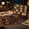Front view of The Mummy 1999 Hamunaptra Advent Calendar with figures displayed on tiered stands.