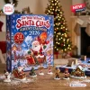 Front view of The Year Without A Santa Claus Advent Calendar 2026 box with figurines displayed on a table.