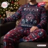 Front view of a Tool Band Christmas sweater and jogger pants set featuring a holiday eye graphic and plaid pattern.