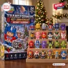 Front view of Transformers 40th Anniversary Collectible Advent Calendar with figures displayed.