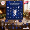 Front view of the UEFA Champions League 2026 Advent Calendar box with numbered doors and football items displayed below.