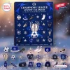 Front view of the UEFA Champions League 2026 Advent Calendar showing 24 numbered days and football accessories.