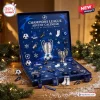 Open UEFA Champions League 2026 Advent Calendar displaying twenty-four numbered compartments filled with football memorabilia.