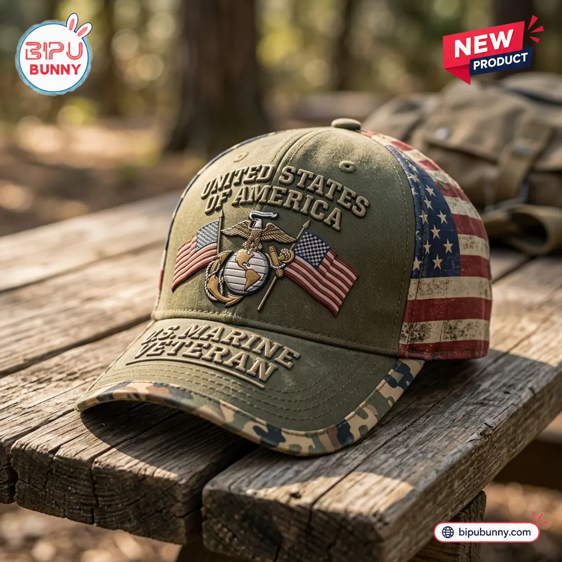 US Marine Veteran Embroidered Baseball Cap US Marine Veteran Embroidered Baseball Cap
