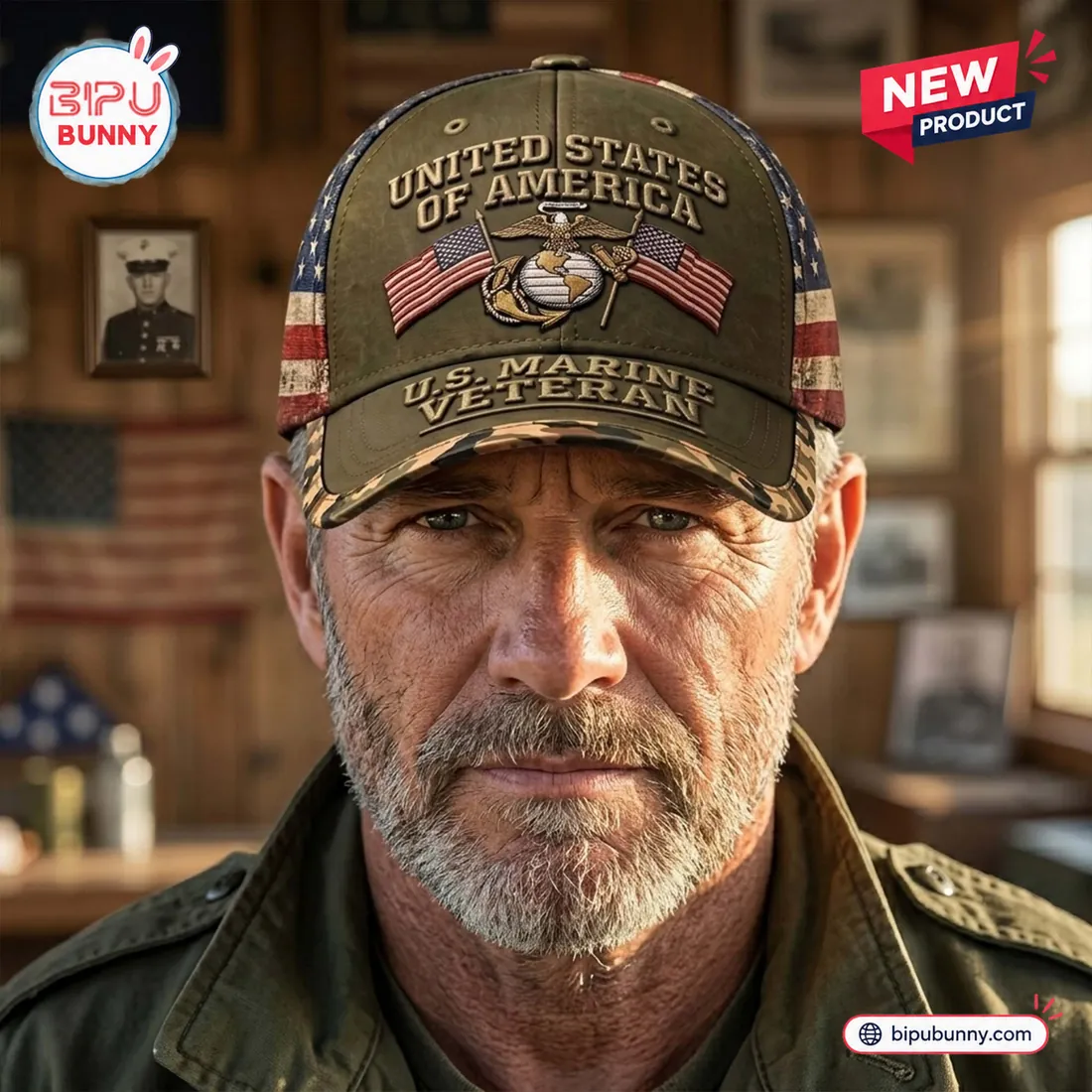 US Marine Veteran Embroidered Baseball Cap US Marine Veteran Embroidered Baseball Cap