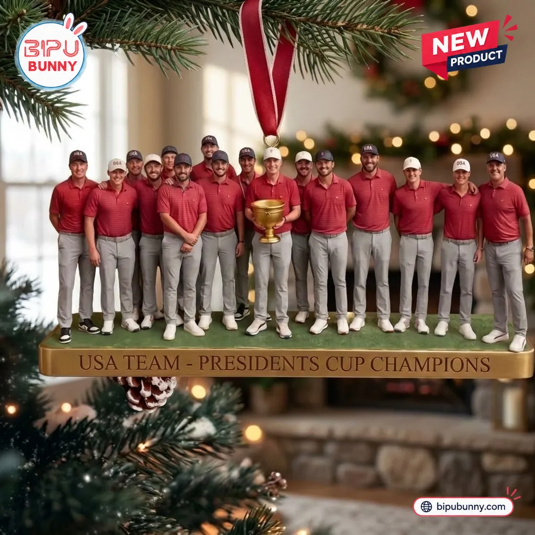 USA Team Presidents Cup Champions Christmas Ornament USA Team Presidents Cup Champions Christmas Ornament