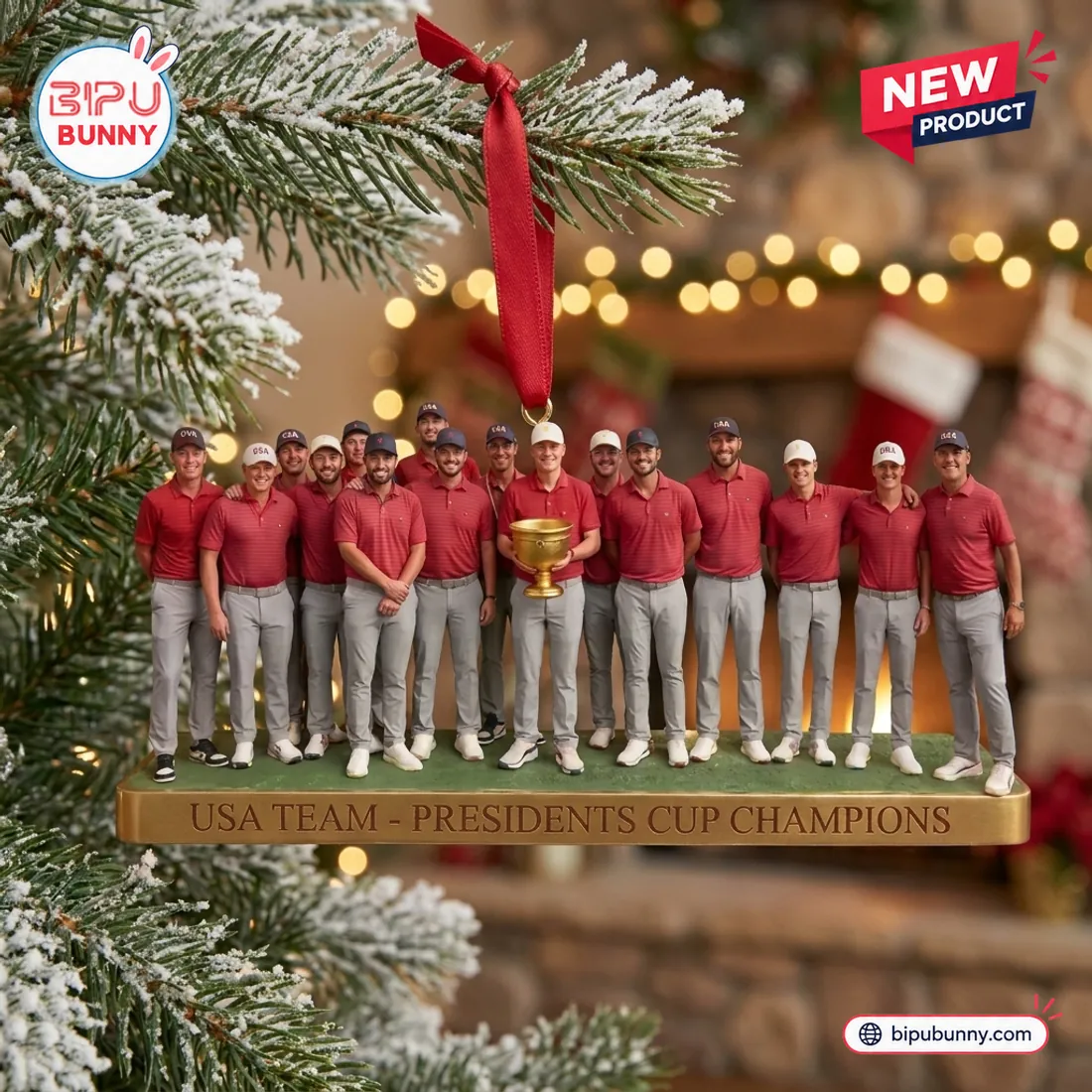 USA Team Presidents Cup Champions Christmas Ornament USA Team Presidents Cup Champions Christmas Ornament