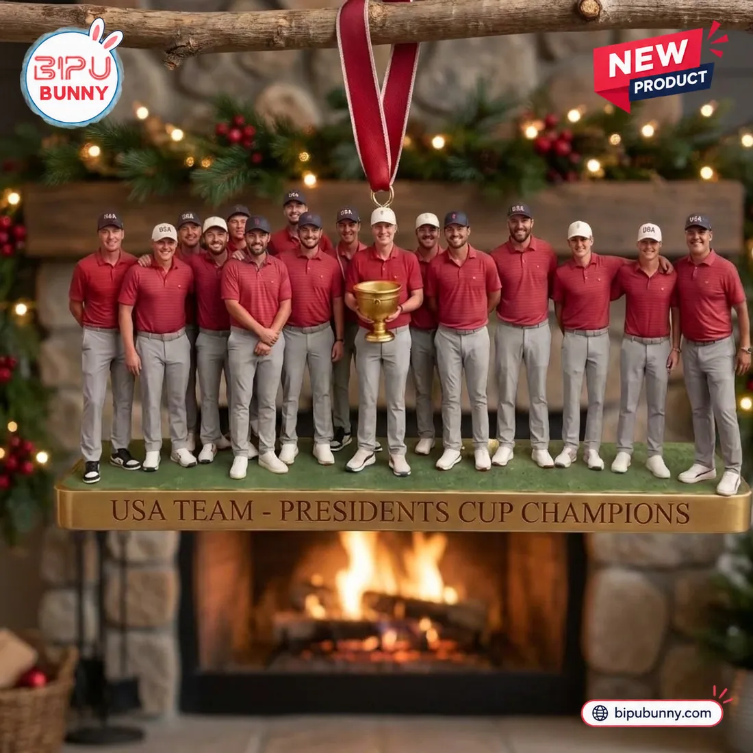 USA Team Presidents Cup Champions Christmas Ornament USA Team Presidents Cup Champions Christmas Ornament