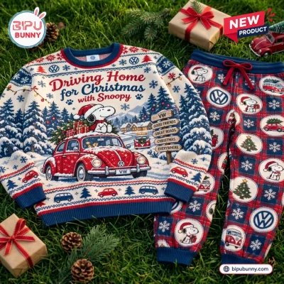 Volkswagen x Snoopy Christmas Sweater and Jogger Set