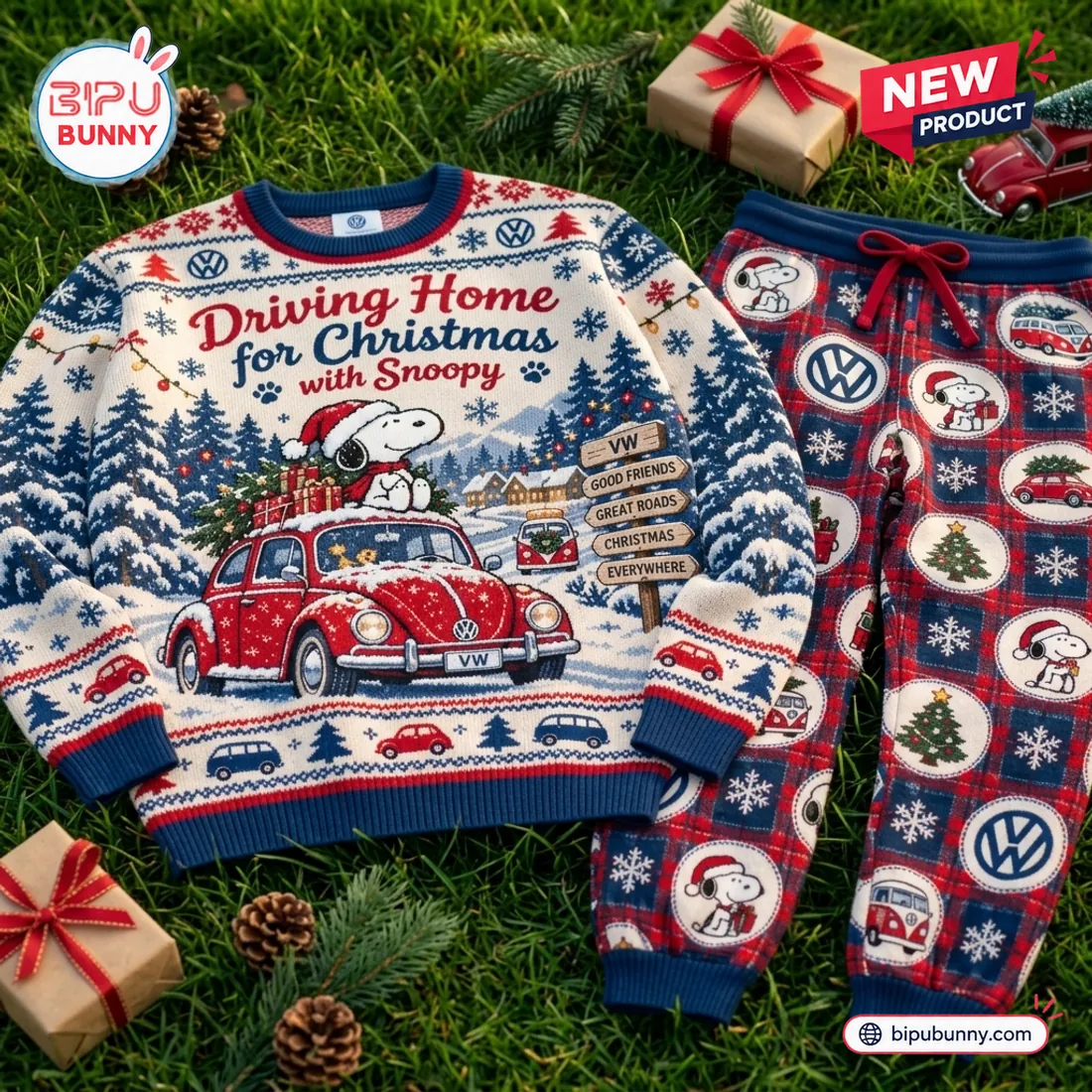 Volkswagen x Snoopy Christmas Sweater and Jogger Set Volkswagen x Snoopy Christmas Sweater and Jogger Set