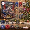 Front view of Warhammer 40000 40th Anniversary 1987-2027 Advent Calendar box with miniature figurines.