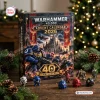 Front view of the Warhammer 40000 40th Anniversary 1987-2027 Advent Calendar box with miniature ornaments.