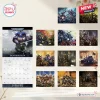 Front view of Warhammer 40000 Wall Calendar 2027 layout with January page and twelve monthly art panels.