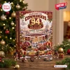 Front view of the Washington Commanders 94th Anniversary Personalized Advent Calendar on a wooden table.