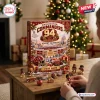 Front view of the Washington Commanders 94th Anniversary Personalized Advent Calendar with mini figures on a table.