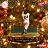 Rear view of Willie Mays New York Giants The Catch Ornament hanging on a Christmas tree.