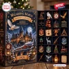 Front view of an open Wizarding World 2026 Advent Calendar displaying twenty-four miniature hanging ornaments.
