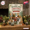 Front view of a Woodland Christmas Animal Advent Calendar box with miniature holiday animal figurines.