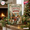Front view of a Woodland Christmas Animal Advent Calendar box featuring painted forest animals in a snowy scene.