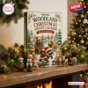 Front view of a Woodland Christmas Animal Advent Calendar box with painted holiday animals on a mantelpiece.