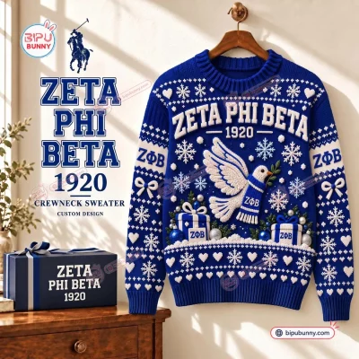Zeta Phi Beta 1920 Blue Ugly Christmas Sweater